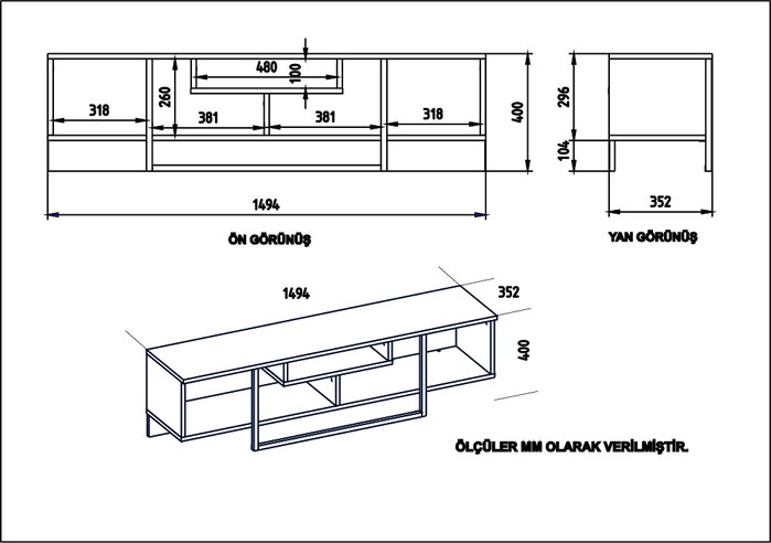 Hanah Home Soporte de TV Asal (150)